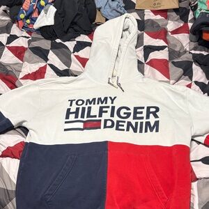 Tommy Hilfiger Red and Blue Colorblock men’s Hoodie